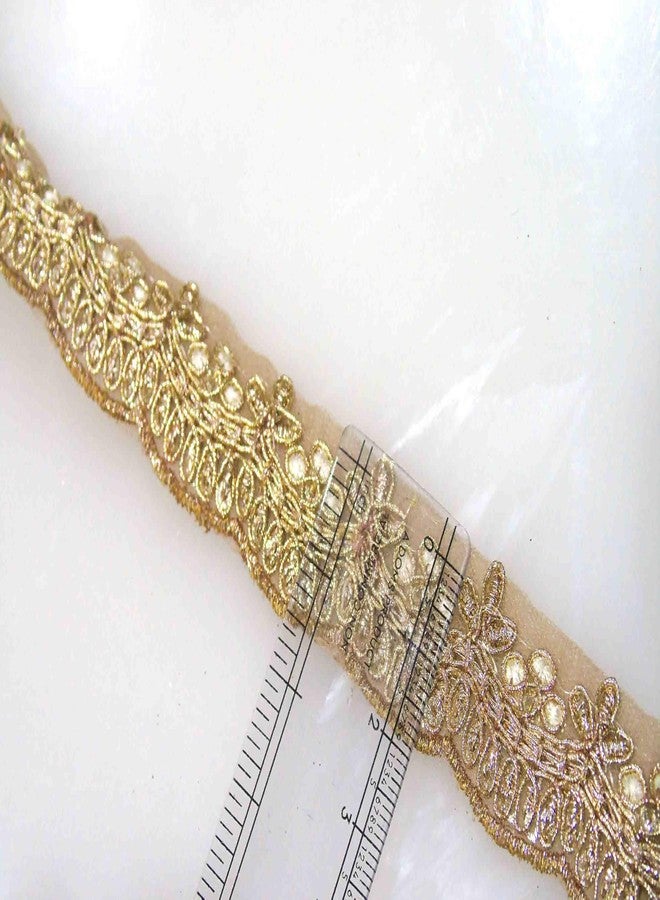 Strala Golden Color Laces for Dresses, Sarees, Lehenga, Suits, Bags, Decorations, Borders, Crafts and Home Décor,Blouse (9 mtr) Design-622 - Image 3